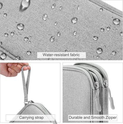 FYY Travel Electronic Cable Organizer Bag, Pouch Electronic Accessories Carry Case Portable Waterproof Double Layers Storage Bag for Cable, Cord, Charger, Phone, Earphone, Medium Size, Grey