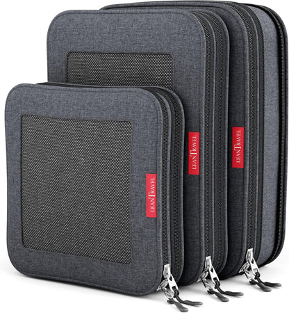 Compression Packing Cubes for Travel Organizers with Double Zipper, LeanTravel