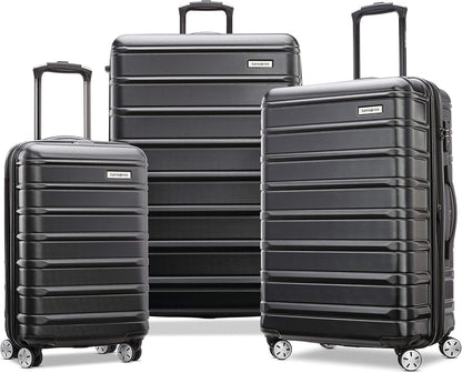 Samsonite Omni 2 Hardside Expandable Luggage with Spinner Wheels, 3-Piece Set (19/24/28), Midnight Black