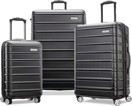Samsonite Omni 2 Hardside Expandable Luggage with Spinner Wheels, 3-Piece Set (19/24/28), Midnight Black