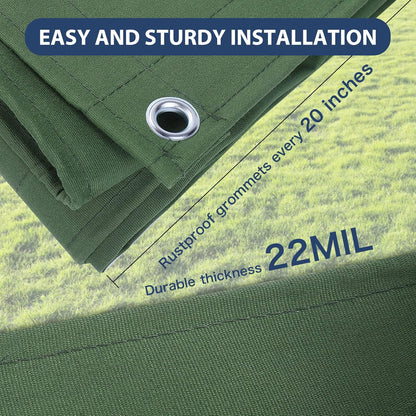10’x10’ Canvas Tarps Heavy Duty Waterproof Tarpaulins with Aluminum Grommets,UV Resistant, 22Mil Multipurpose Drop Cloth, 14oz Durable Cover Sheet for Outdoor and Indoor Use with Ropes.