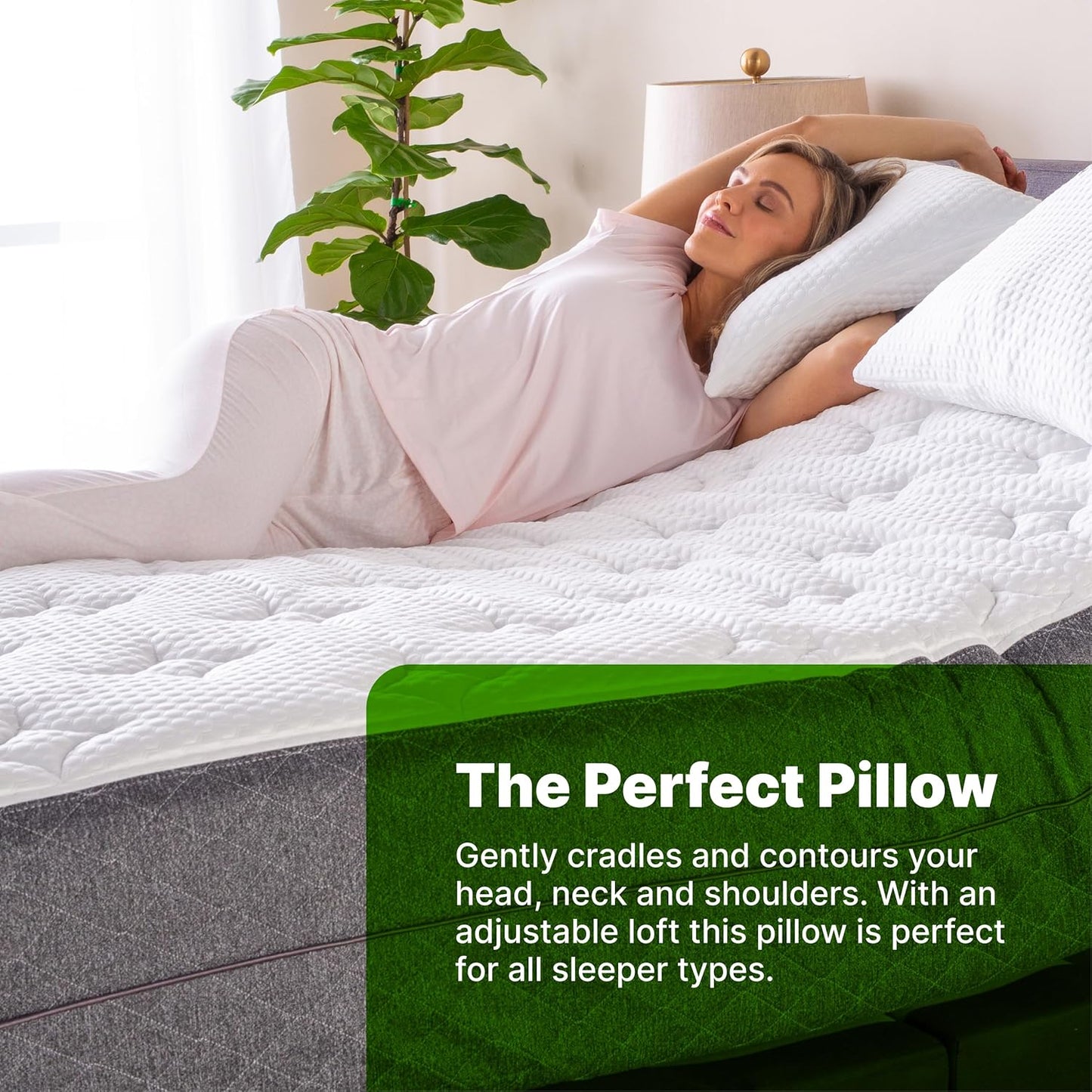 GhostBed Shredded Memory Foam Pillow with Adjustable Gel Memory Foam and Cooling Breathable Cover - King Size Shredded Memory Foam Pillows CertiPUR-US Certified 2-Pack