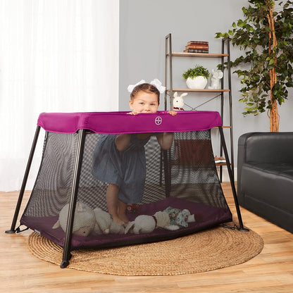 Dream On Me Travel Light Playard | Award-Winning Portable Baby Play Yard & Travel Crib | Lightweight Foldable Design with Padded Mattress