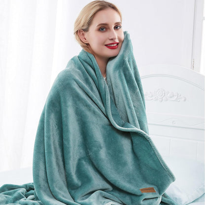 Surii Home Luxury Microfiber Flannel Blanket, Super Soft, Warm, Cozy, Fluffy, and Breathable, Perfect Throws for Bed, Couch, Sofa, for All Season Use. 350GSM Travel Size 50x60 Inches(Turquoise Blue)