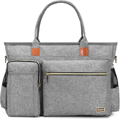 Laptop Tote Bag, Middle Size Computer Messenger Teacher Bag with 15.6'' Padded Laptop Sleeve