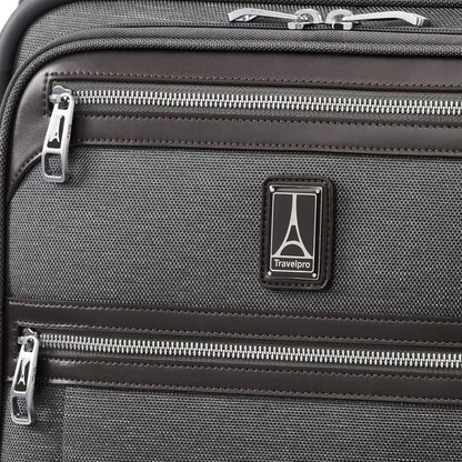 Travelpro Platinum Elite Softside Expandable Carry on Luggage, 8 Wheel Spinner Suitcase, USB Port, Men and Women, International, Vintage Grey, Carry On 19-Inch