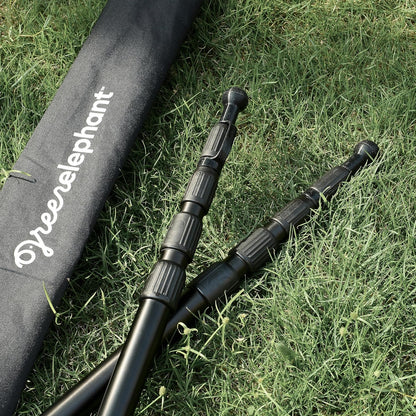 Green Elephant Camping Tarp Poles - Adjustable Aluminum Telescoping Tent Poles for Tarps, Canopy & Awning - Heavy Duty Collapsible Pole Set of 2 - Extends 8ft 2.8 in, Shrinks to 2ft 9.5 in.