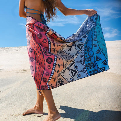 Quick Dry Towel Extra Large 78x35 Inch - Microfiber Beach Towel - Perfect for Beach, Travel, Swimming, Pool, Yoga, Hiking, Camping - Lightweight, Fast Drying, Compact for Adults (The Wild)