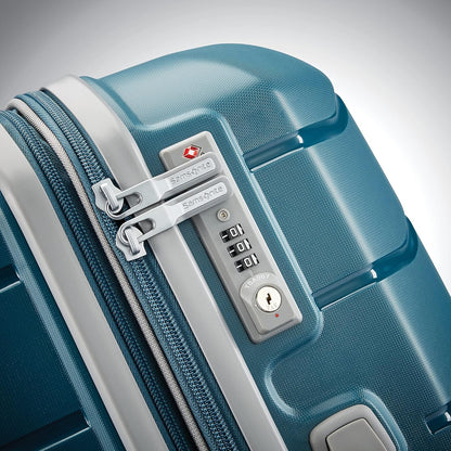 Samsonite Freeform Hardside Expandable with Double Spinner Wheels, Checked-Large 28-Inch, Dark Teal