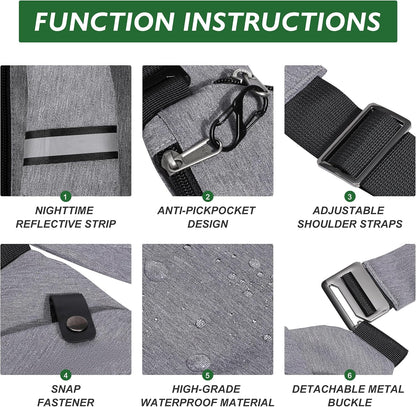 Anti Theft Crossbody Travel Bags for Women Men Cross Body Slim Sling Handbags with S Hook Antitheft