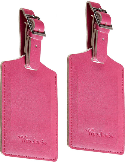 8 Pack Leather Luggage Travel Bag Tags by Travelambo