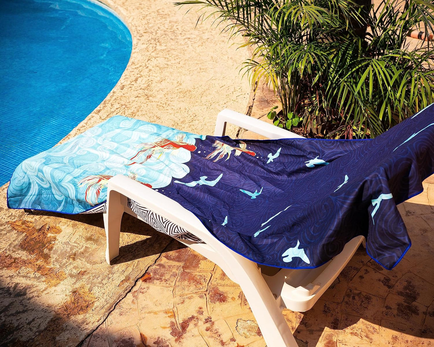 Quick Dry Towel Extra Large 78x35 Inch - Microfiber Beach Towel - Perfect for Beach, Travel, Swimming, Pool, Yoga, Hiking, Camping - Lightweight, Fast Drying, Compact for Adults (Koi Fish)